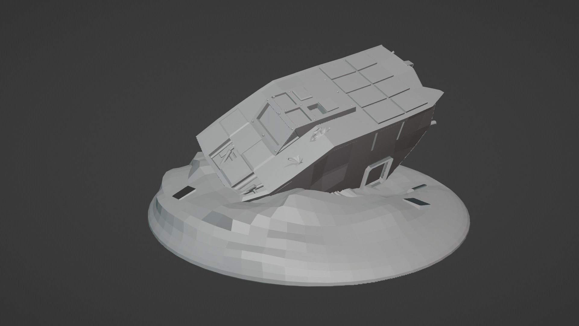 Crashed Space Ship 3D print model_8