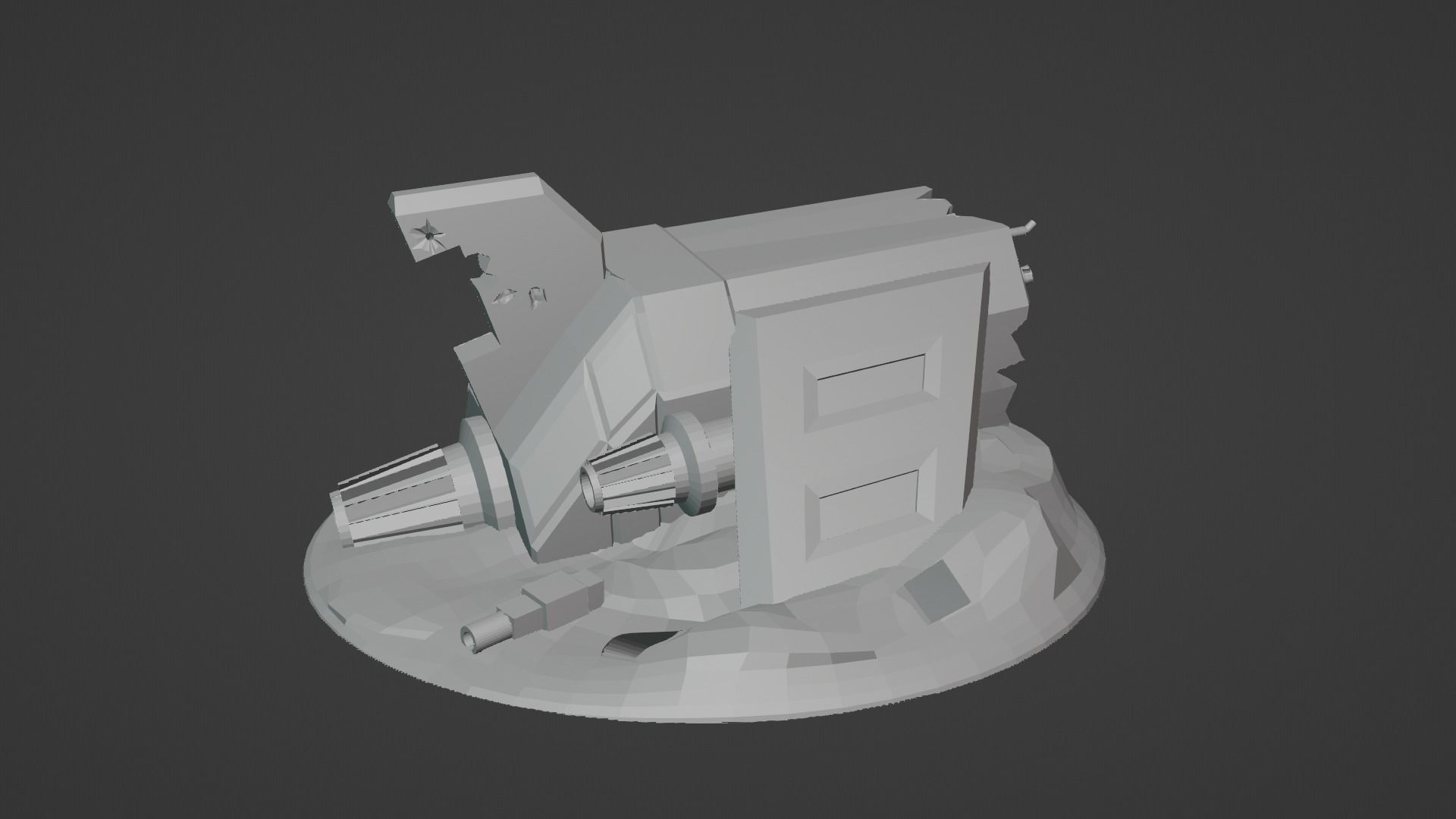 Crashed Space Ship 3D print model_15