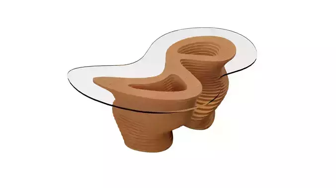 Parametric Wavy Wooden Furniture 03 - Coffee Table
