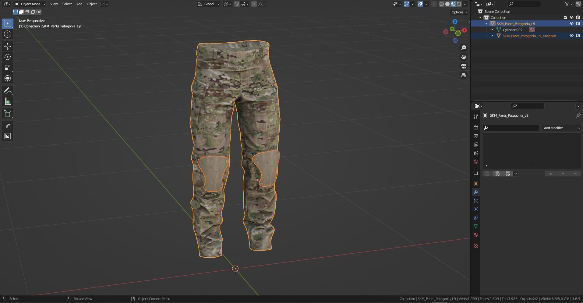 PATAGONIA LEVEL 9 COMBAT PANTS Low-poly 3D model_9