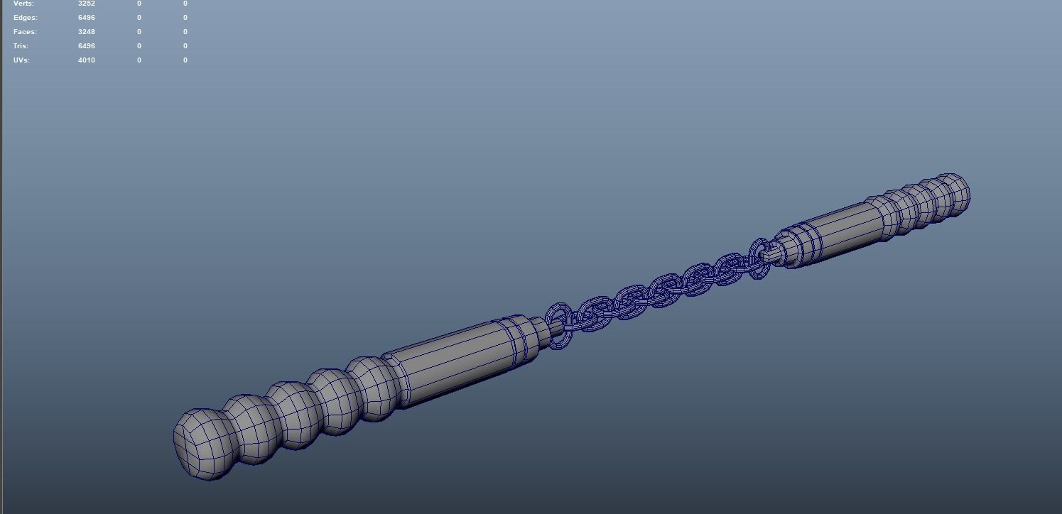 Nunchaku Animations Low-poly 3D model_13