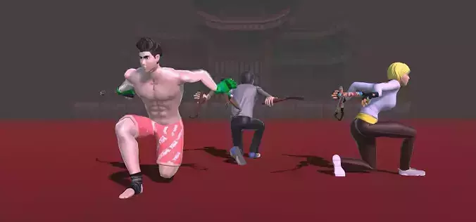 Nunchaku Animations  Low-poly 3D model