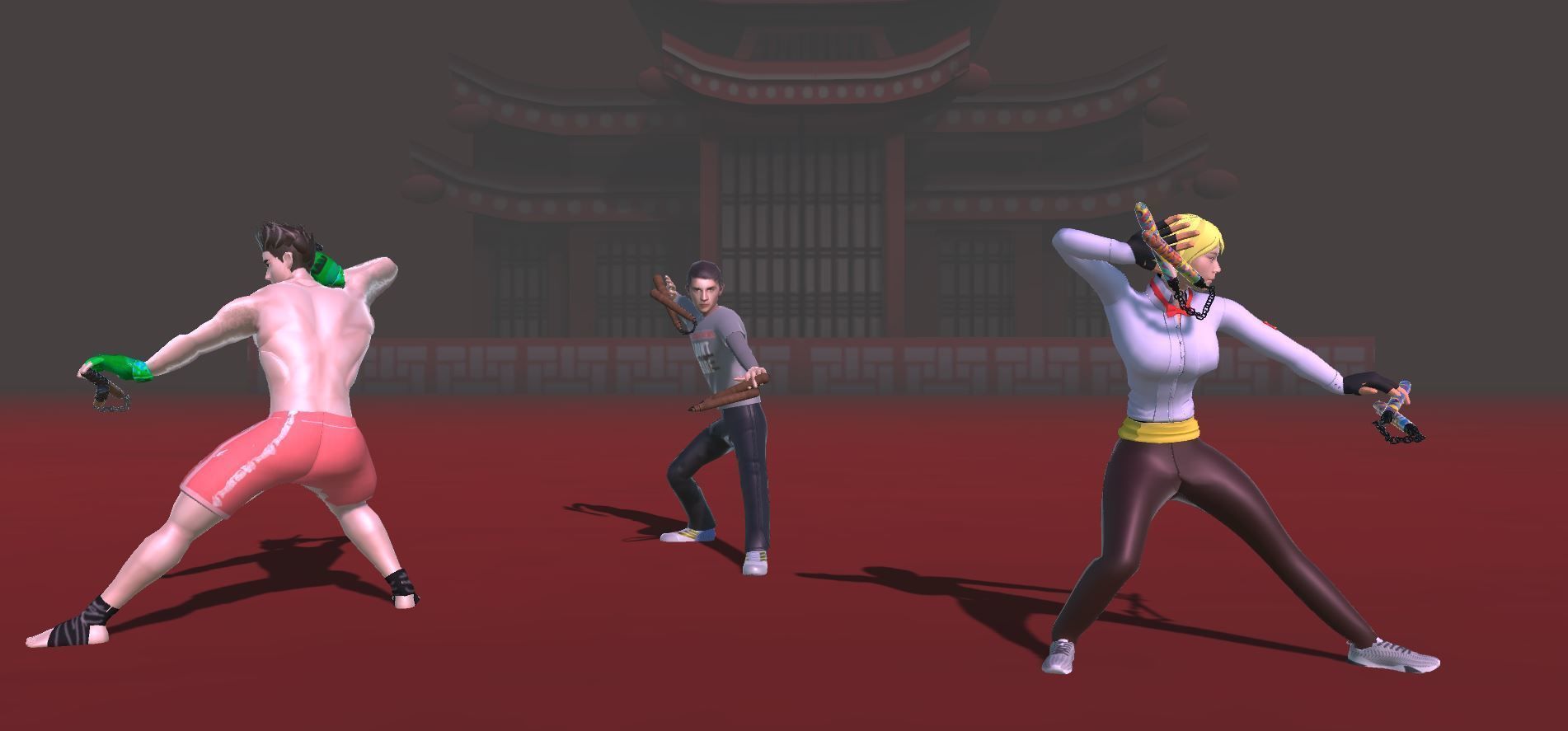 Nunchaku Animations Low-poly 3D model_2