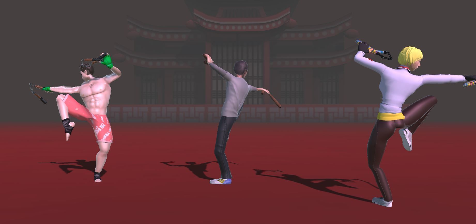 Nunchaku Animations Low-poly 3D model_5