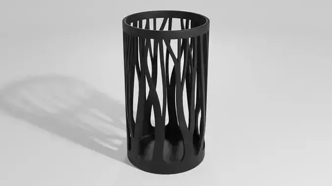 Pen pencil holder Vase Trees silhouette 3D print model