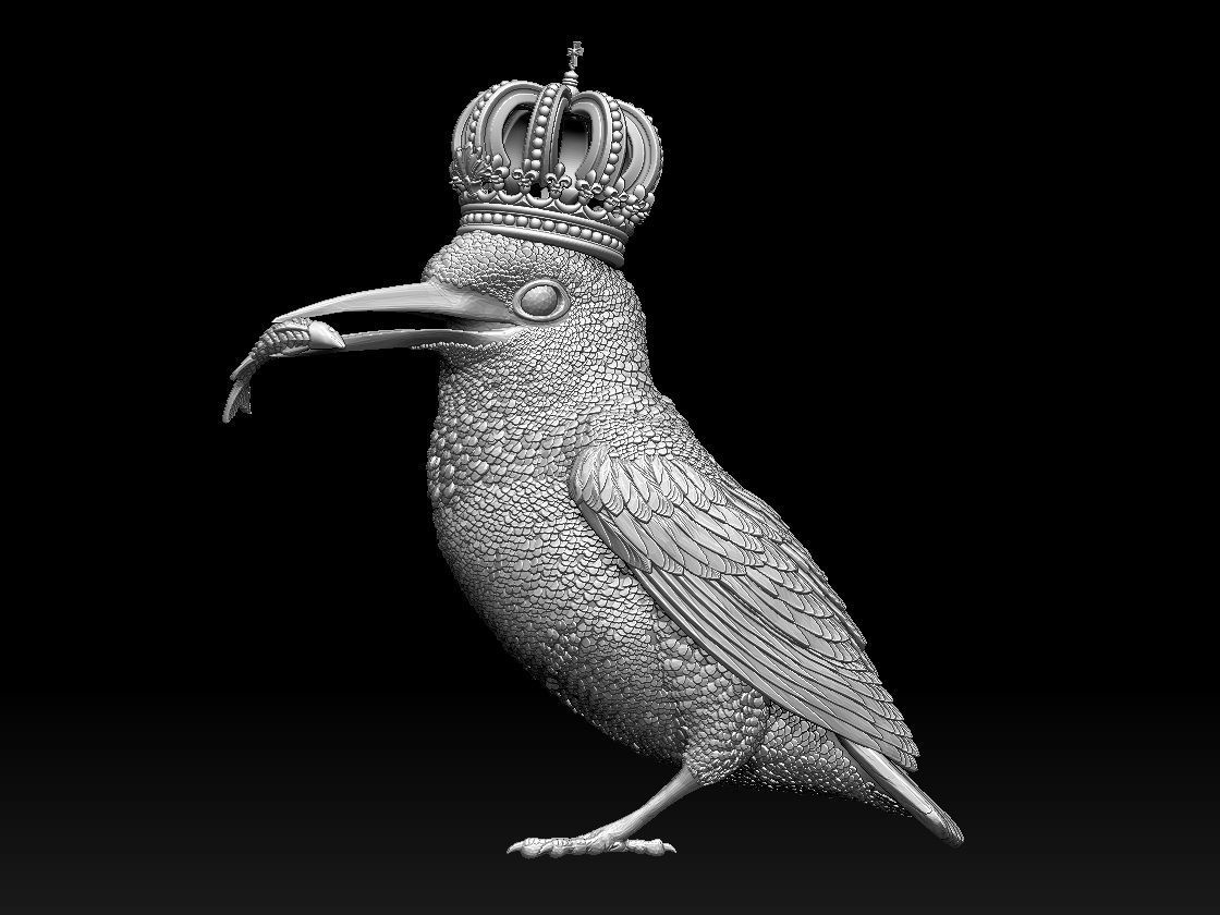 Kingfisher bird  3D print model_19