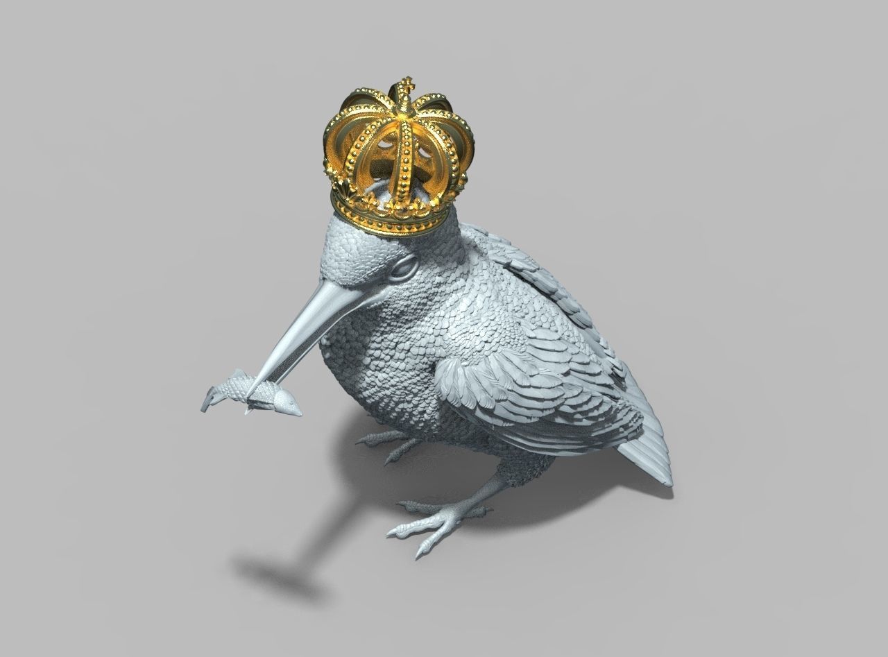 Kingfisher bird  3D print model_18