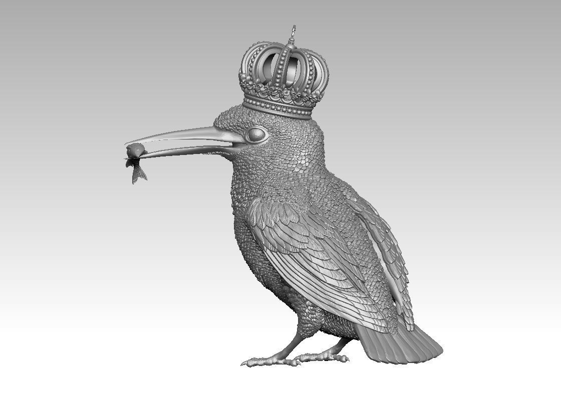 Kingfisher bird  3D print model_20
