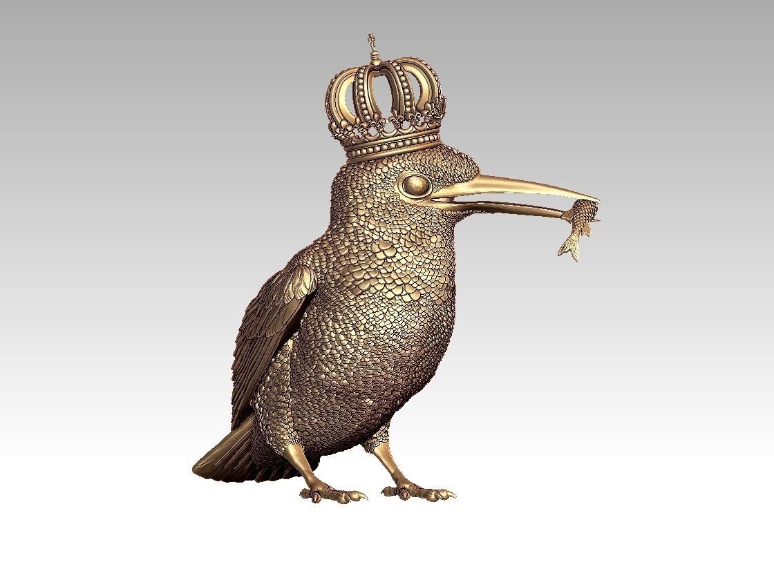 Kingfisher bird  3D print model_24