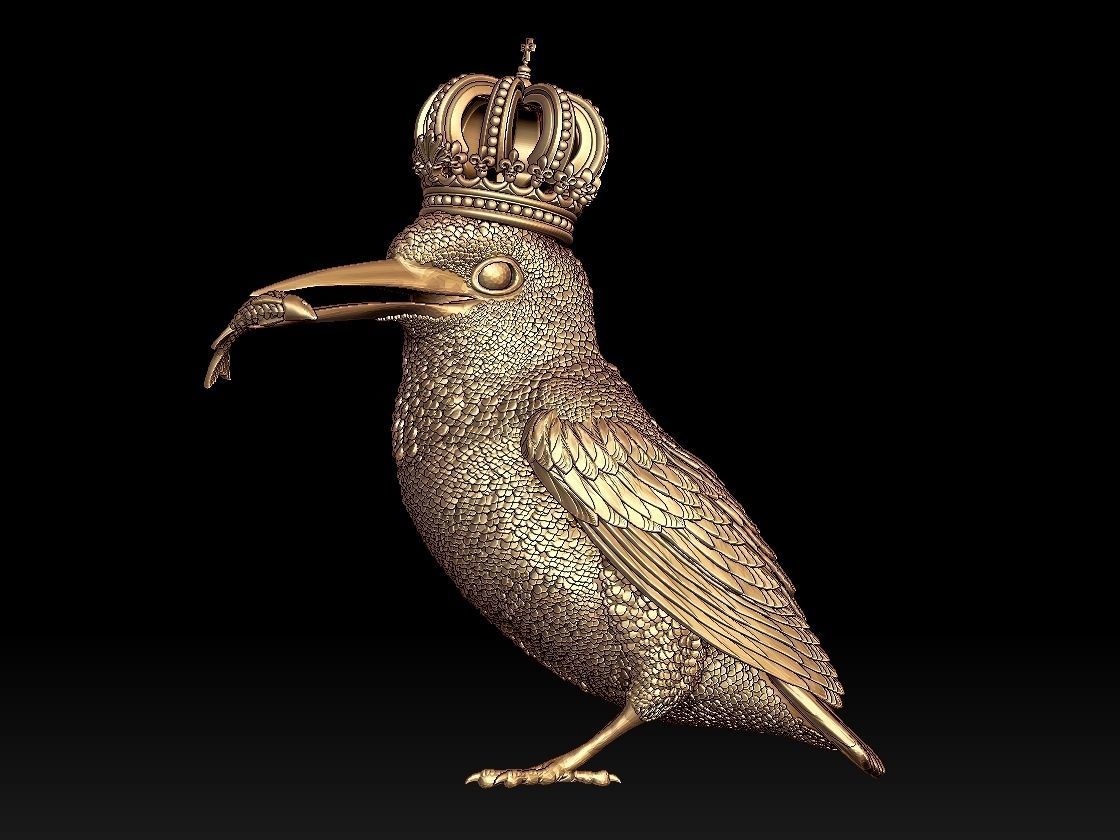 Kingfisher bird  3D print model_14