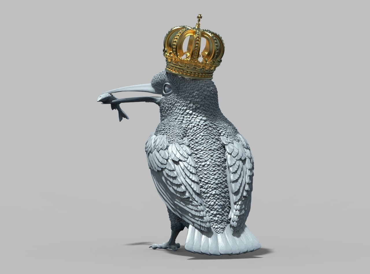 Kingfisher bird  3D print model_4