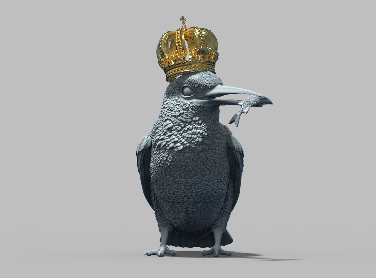 Kingfisher bird  3D print model_27