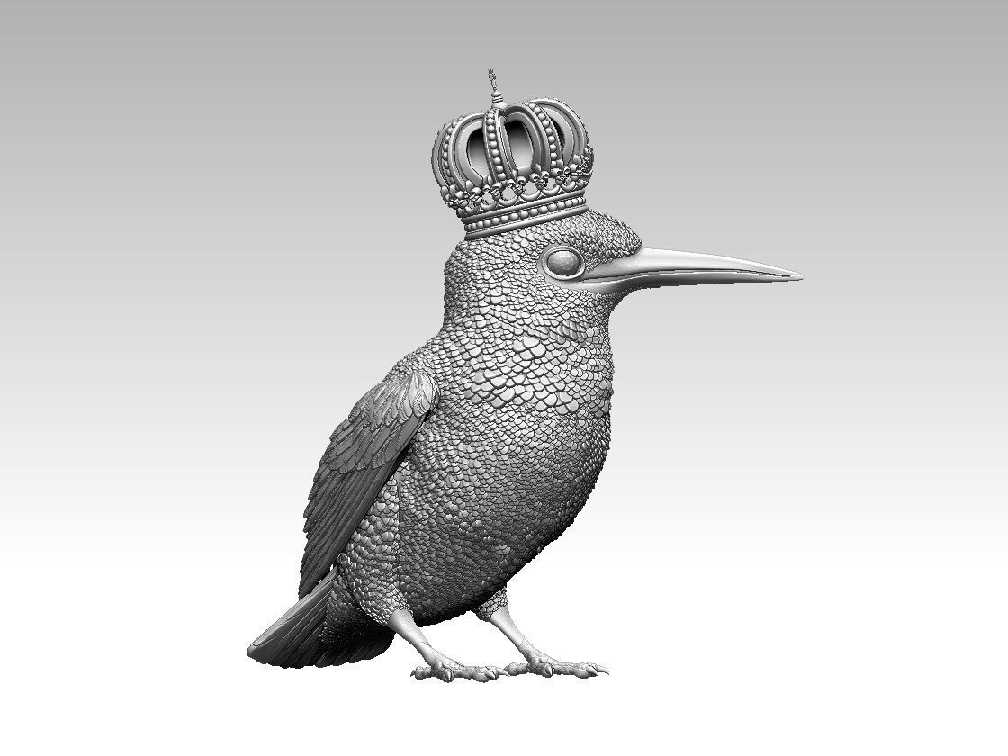 Kingfisher bird  3D print model_16