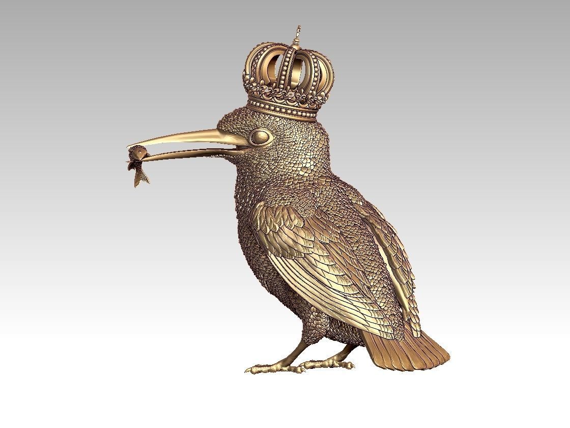 Kingfisher bird  3D print model_8