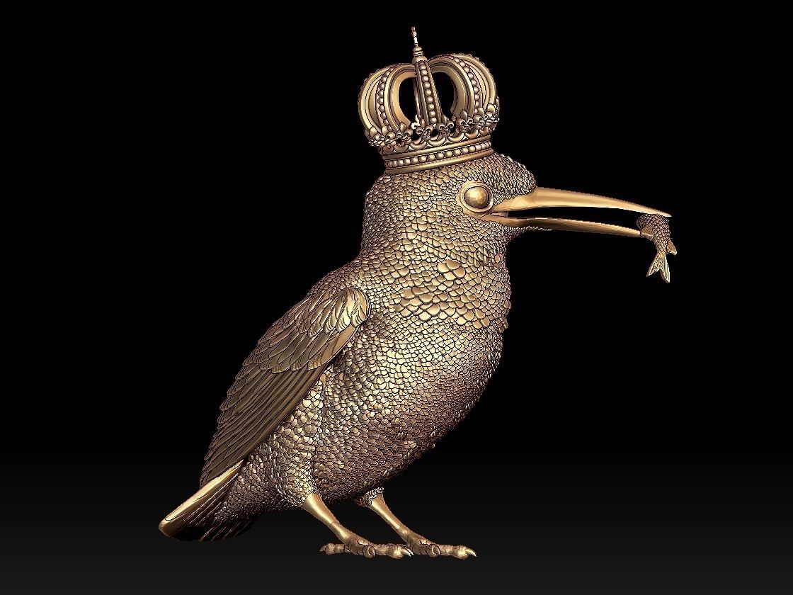 Kingfisher bird  3D print model_25