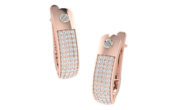 light weight  rose gold diamond earring 3D print model