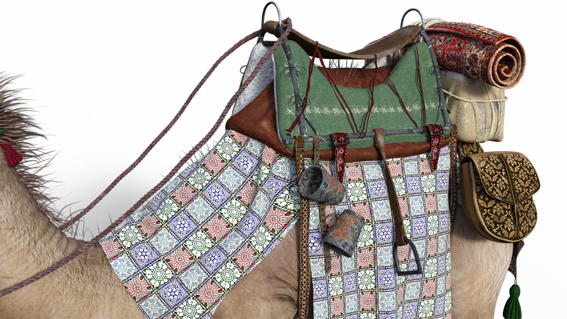 Camel With Package - Rigged 3D model_4