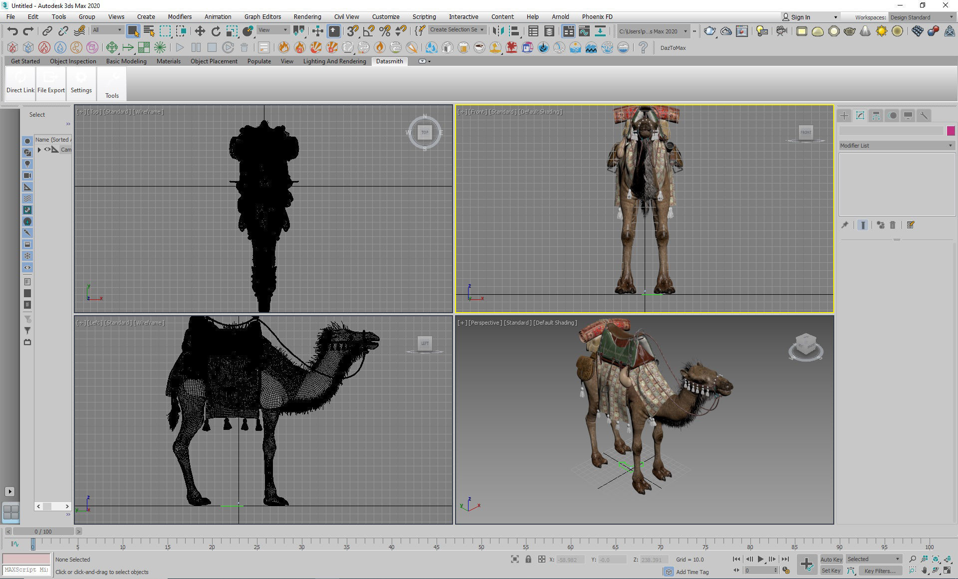 Camel With Package - Rigged 3D model_7