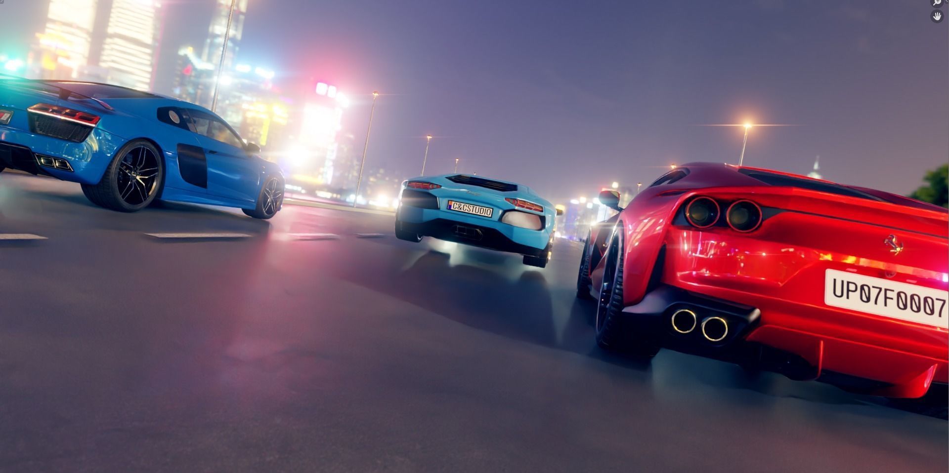 racing  cars  Low-poly 3D model_1