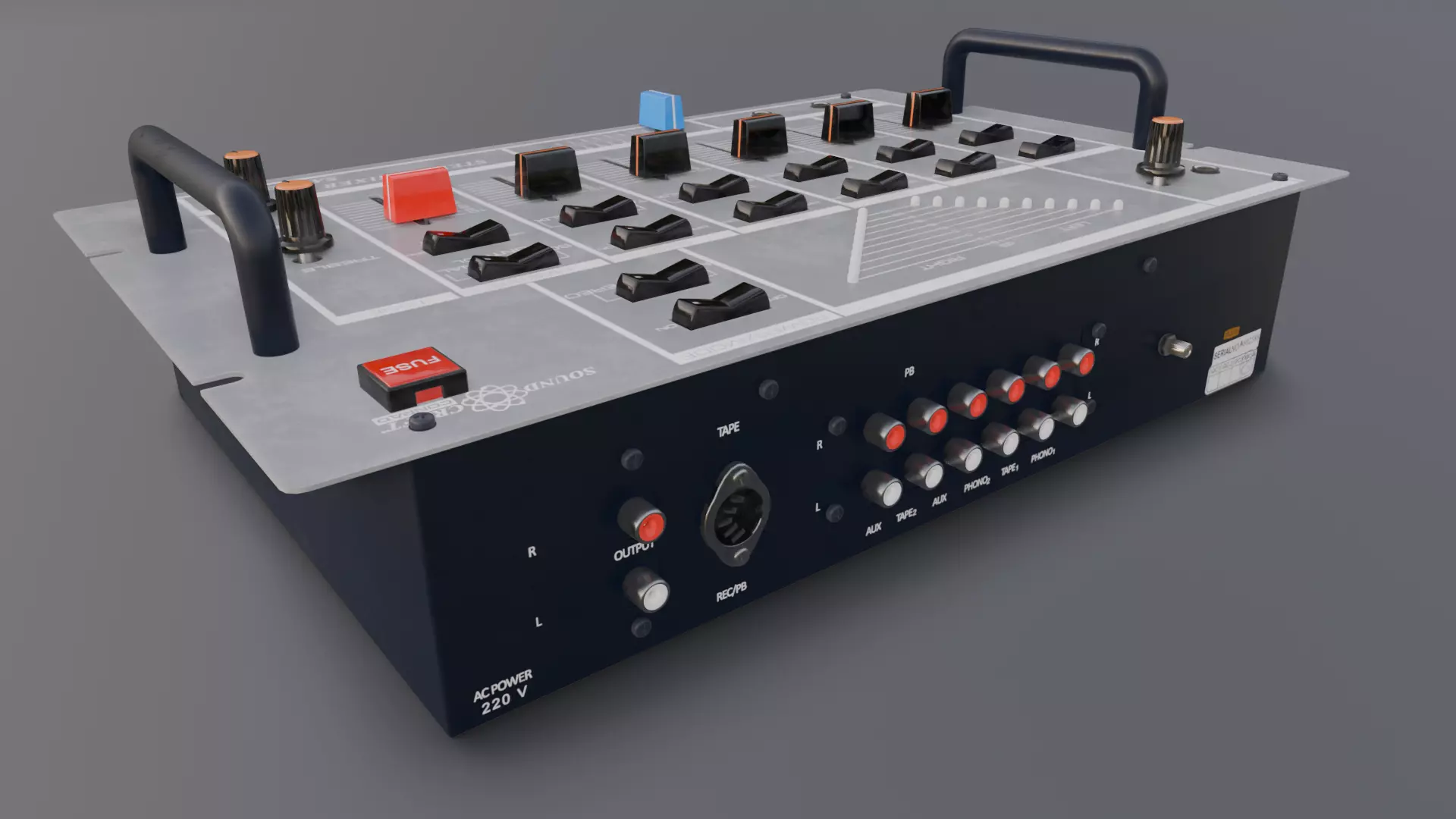  Audio mixer 3D Model Low-poly 3D model_0