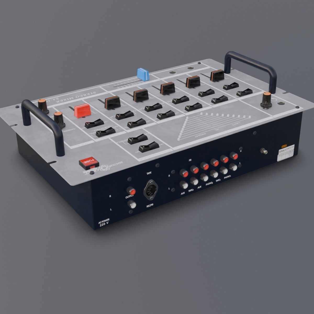  Audio mixer 3D Model Low-poly 3D model_6