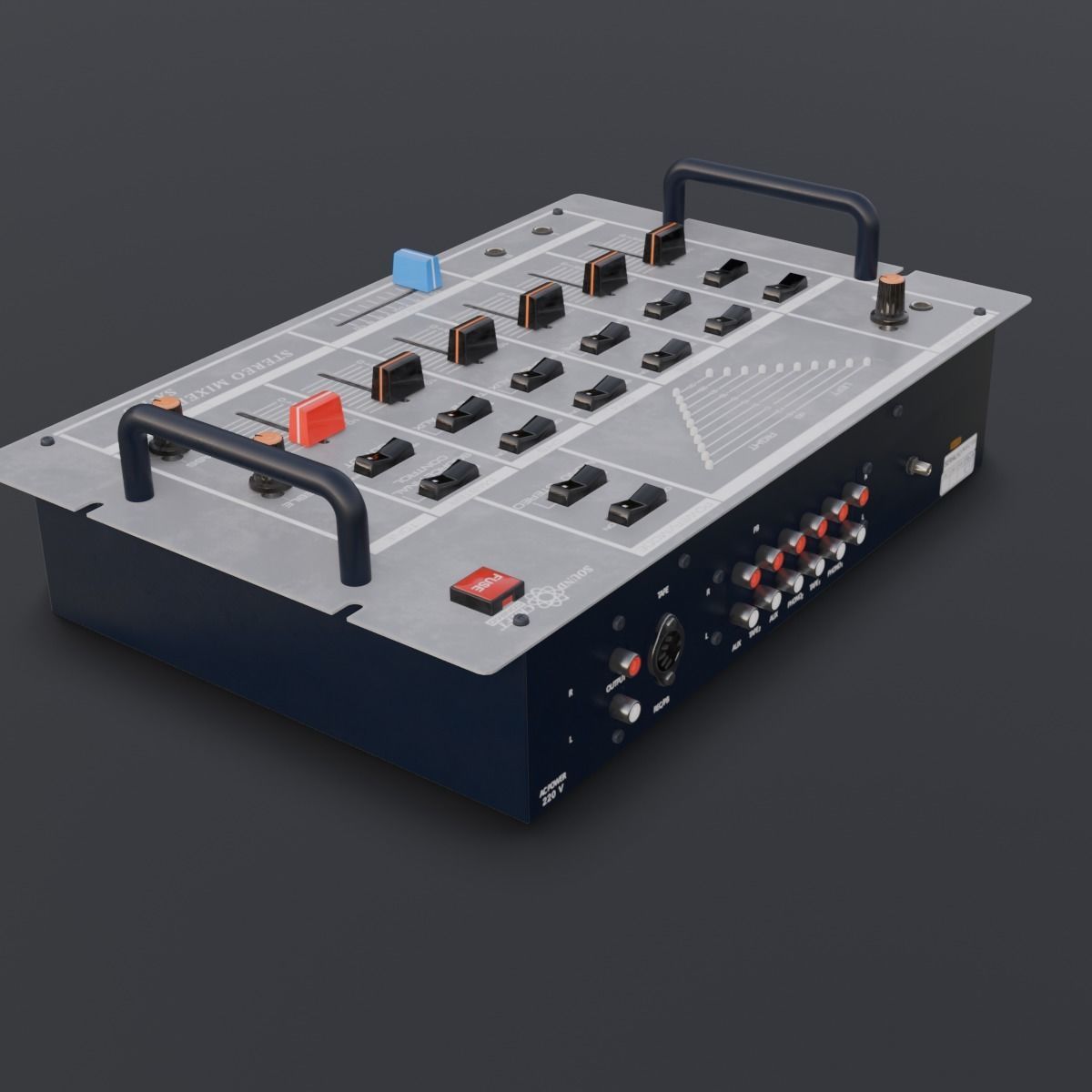  Audio mixer 3D Model Low-poly 3D model_7