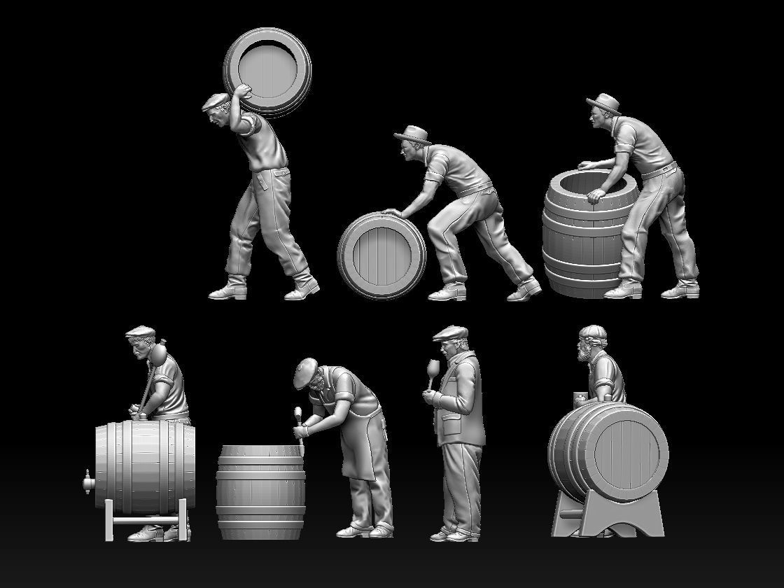 workers 3D print model_3