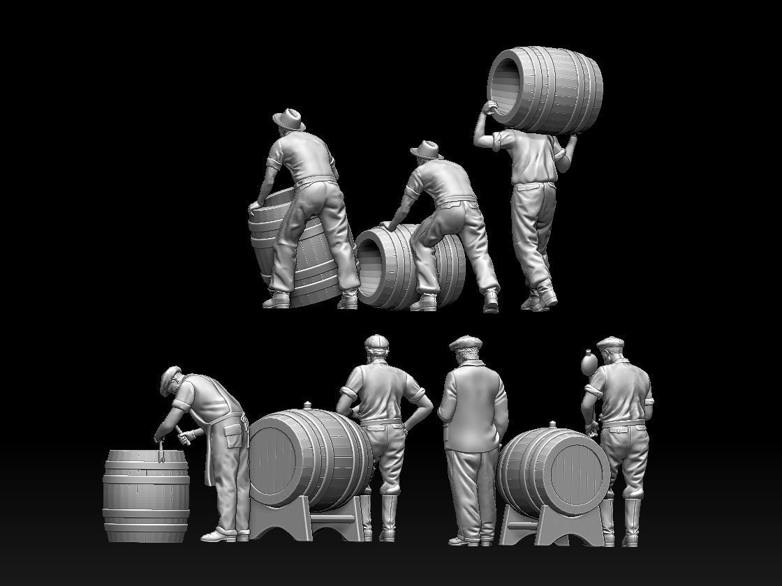 workers 3D print model_1