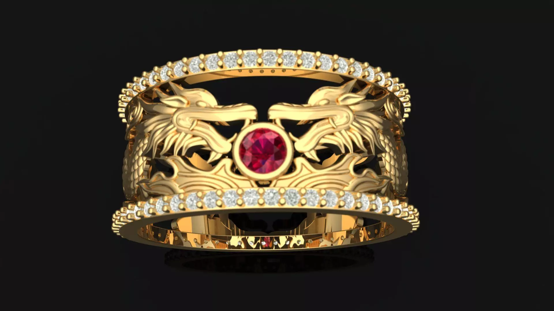 Dragon Diamond Ring 3D print model