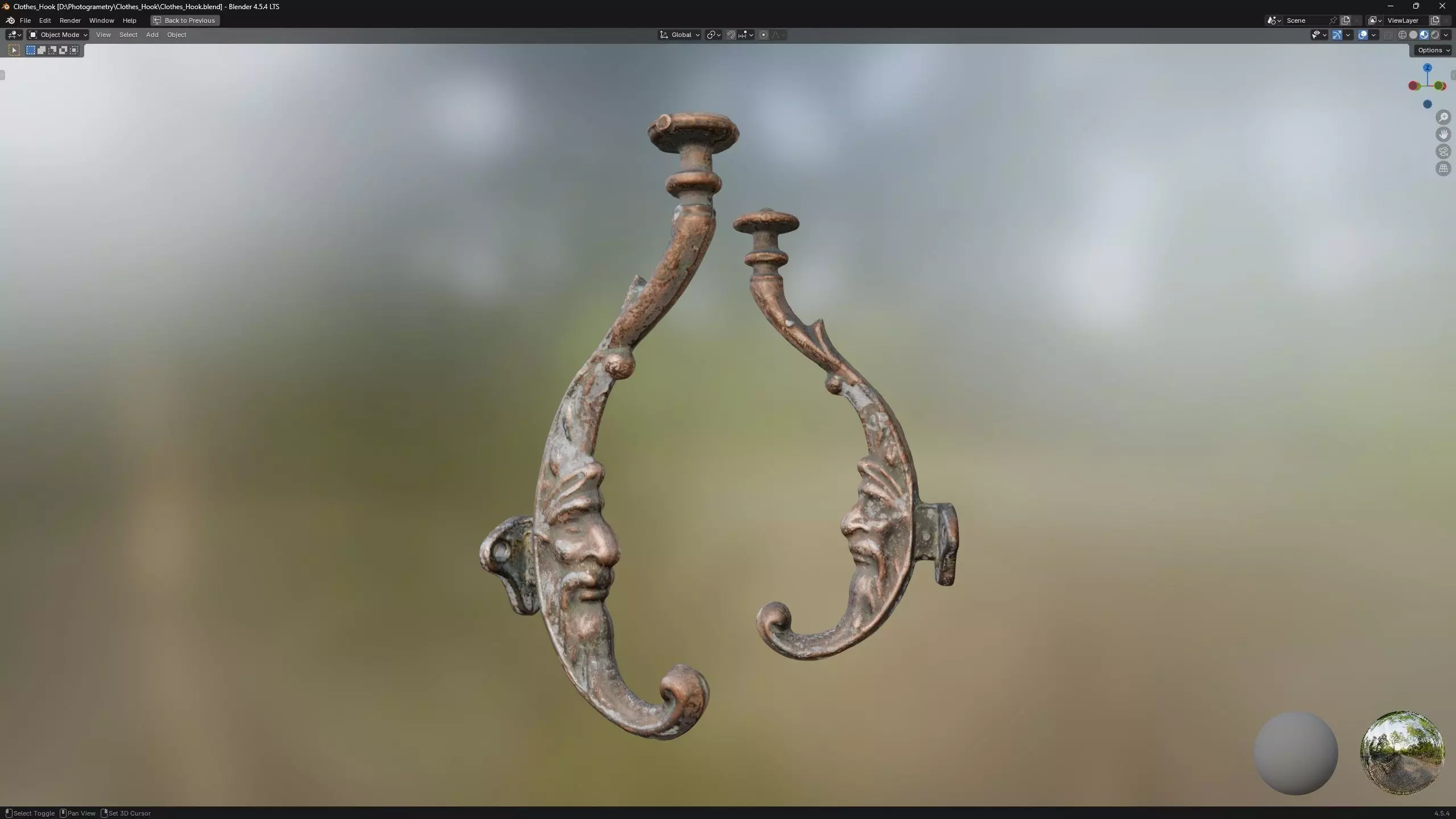 Clothes Hook Low-poly 3D model_7