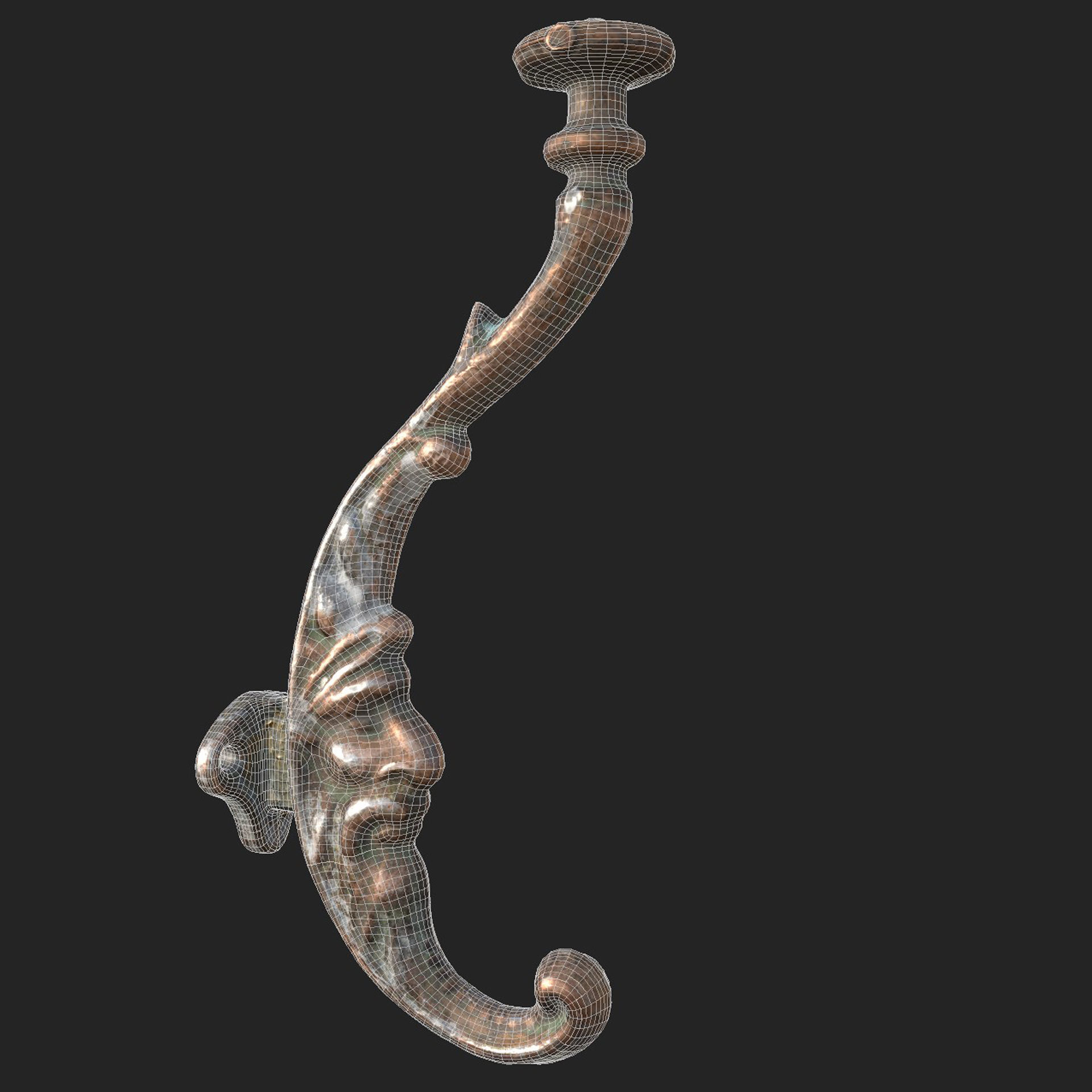 Clothes Hook Low-poly 3D model_5