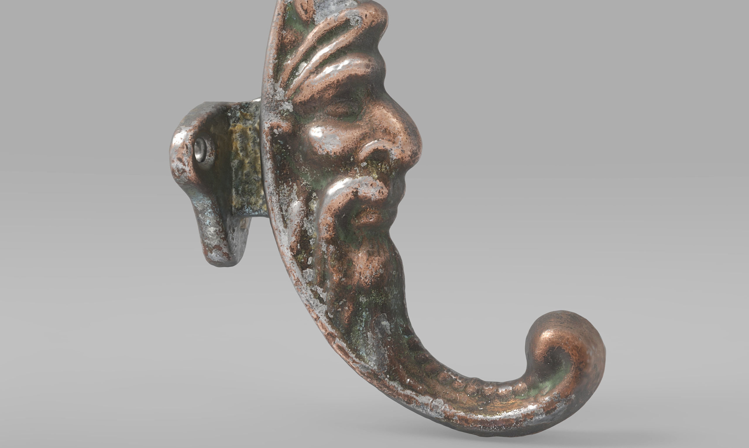 Clothes Hook Low-poly 3D model_2