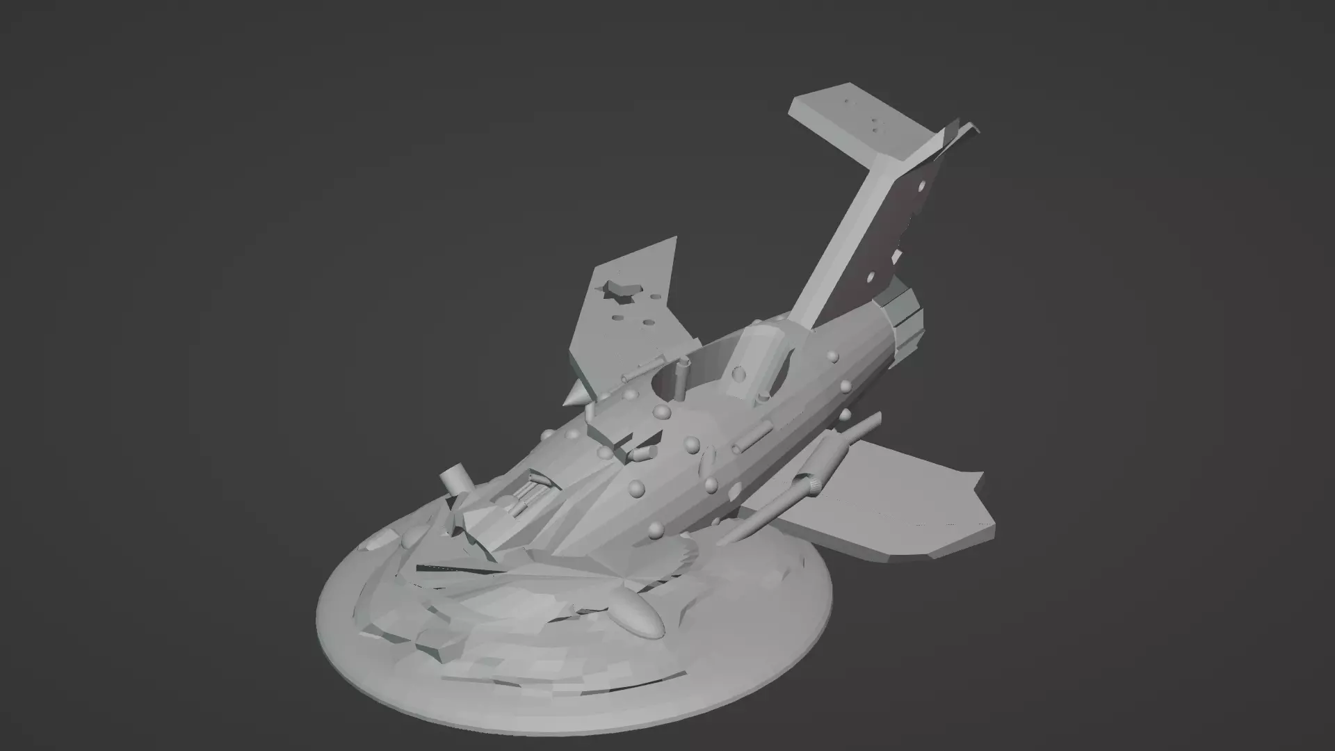 Crashed Space Plane Scenery 3D print model_0