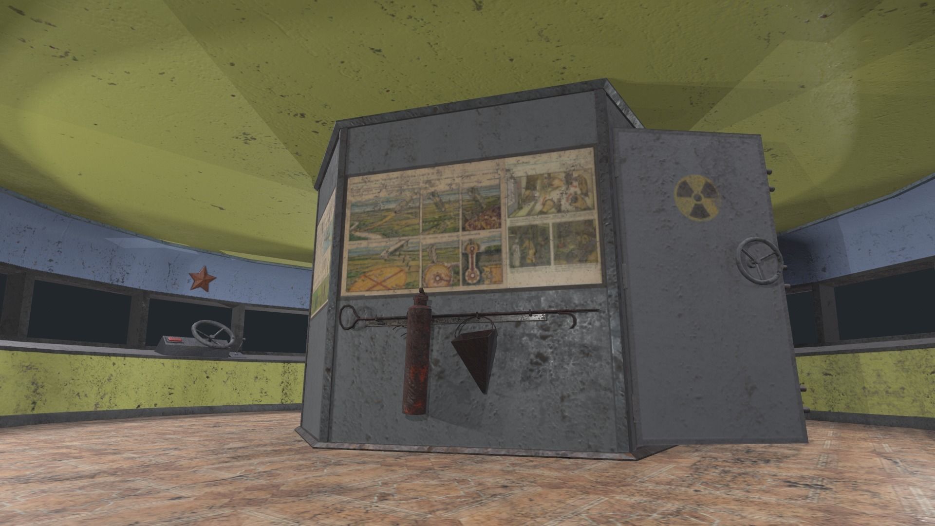 alien communist spaceship Low-poly 3D model_6