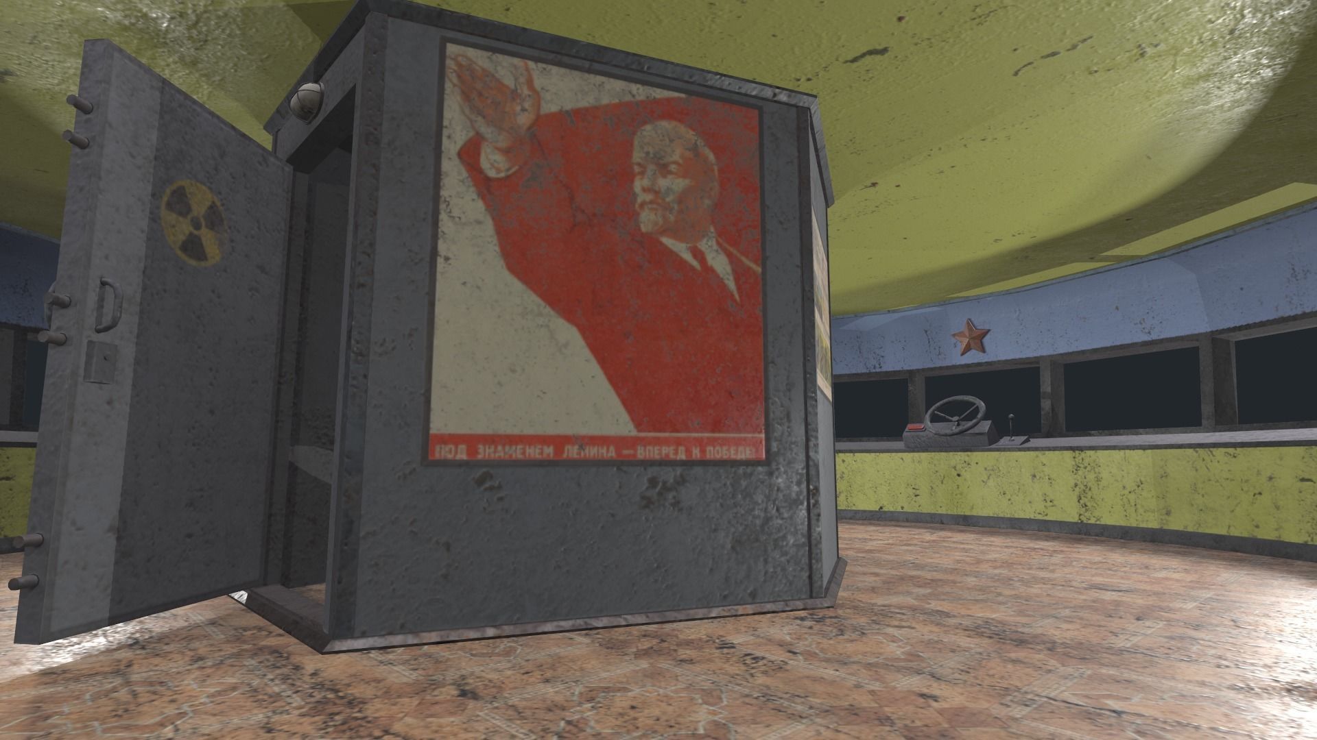 alien communist spaceship Low-poly 3D model_10