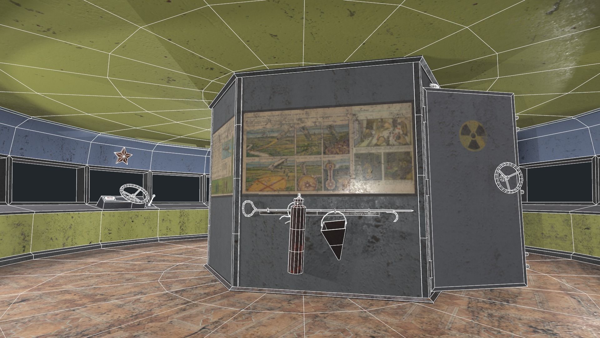 alien communist spaceship Low-poly 3D model_13