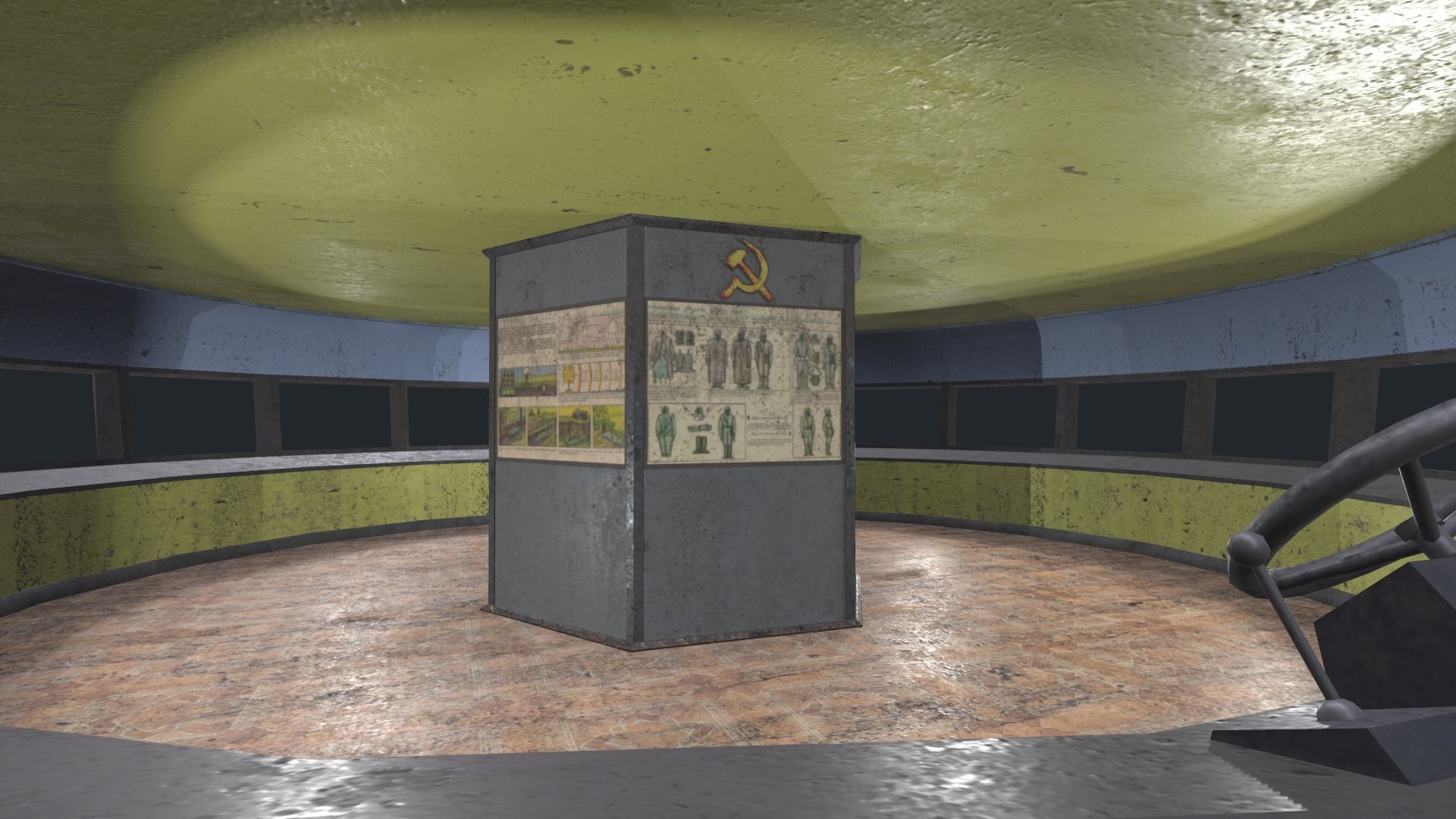 alien communist spaceship Low-poly 3D model_4