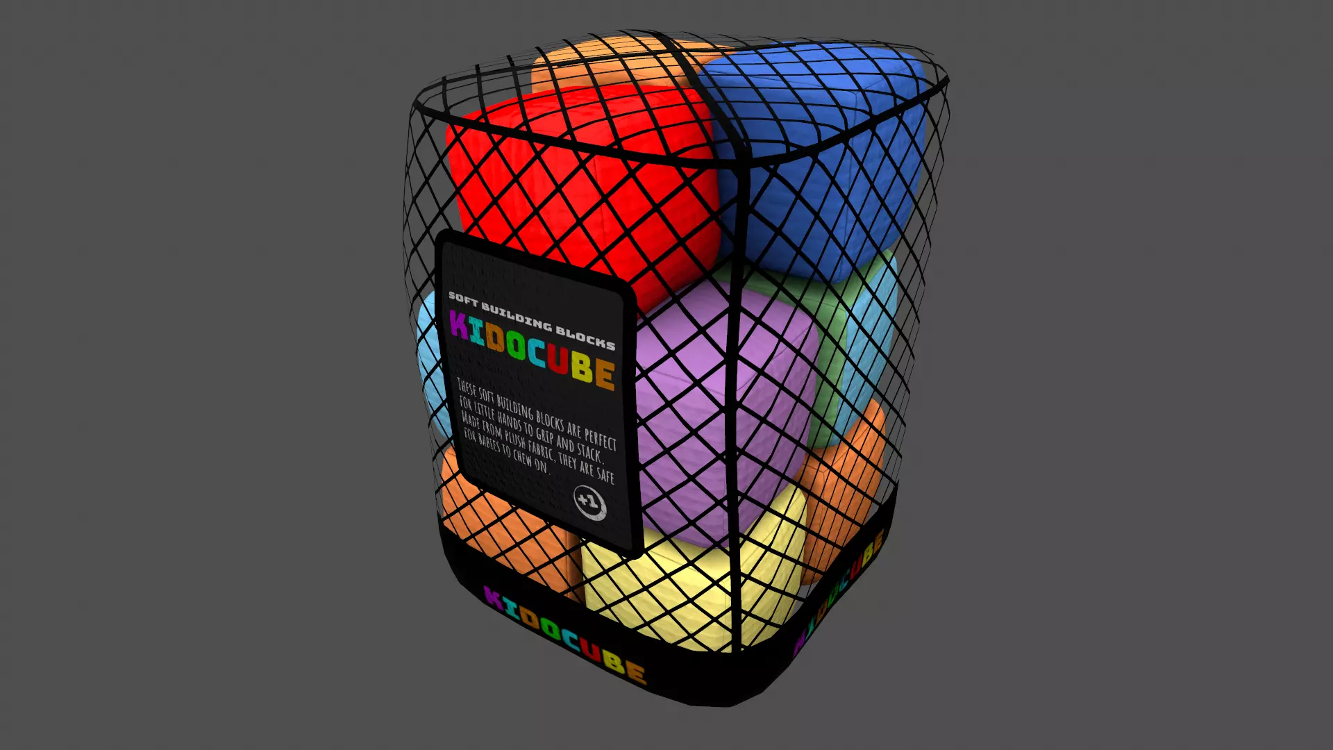 Kido cubes Baby and educational toys Soft Building Blocks Low-poly 3D model