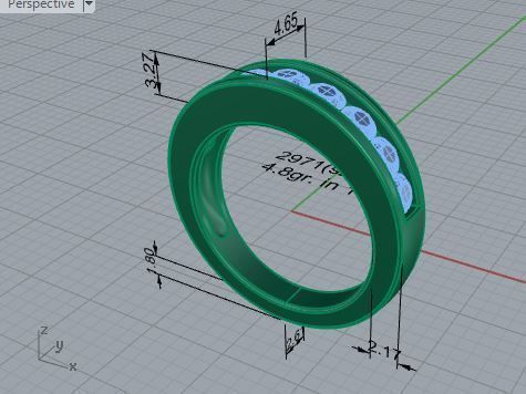 Channel Setting Band Ring 2971 3D print model_7