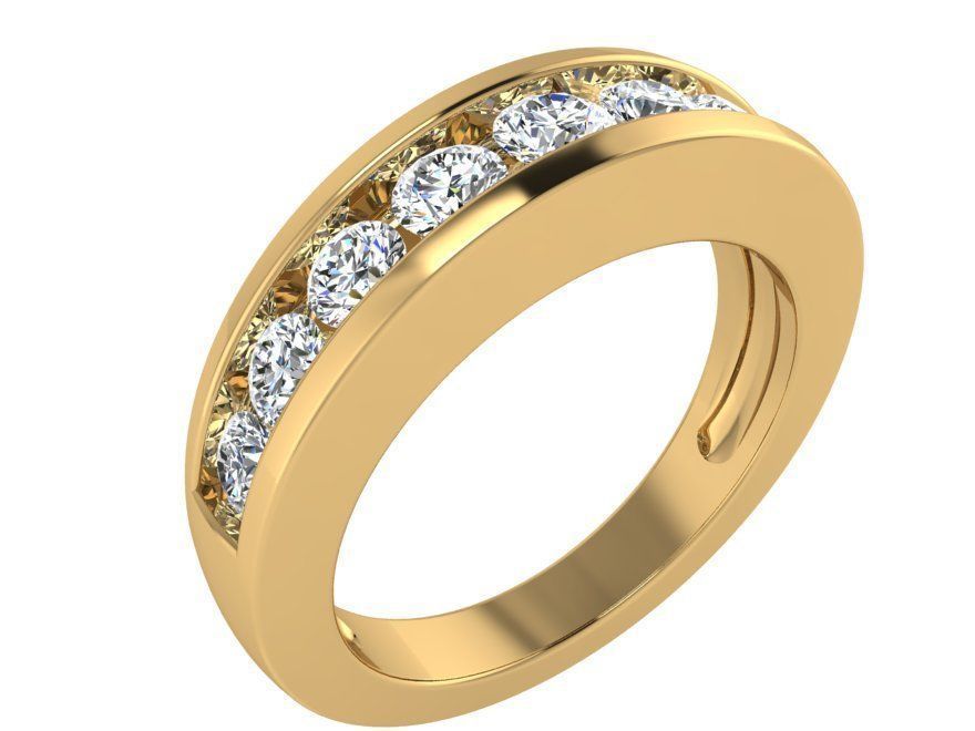 Channel Setting Band Ring 2971 3D print model_1