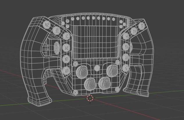LMDH Steering wheel Low-poly 3D model_5