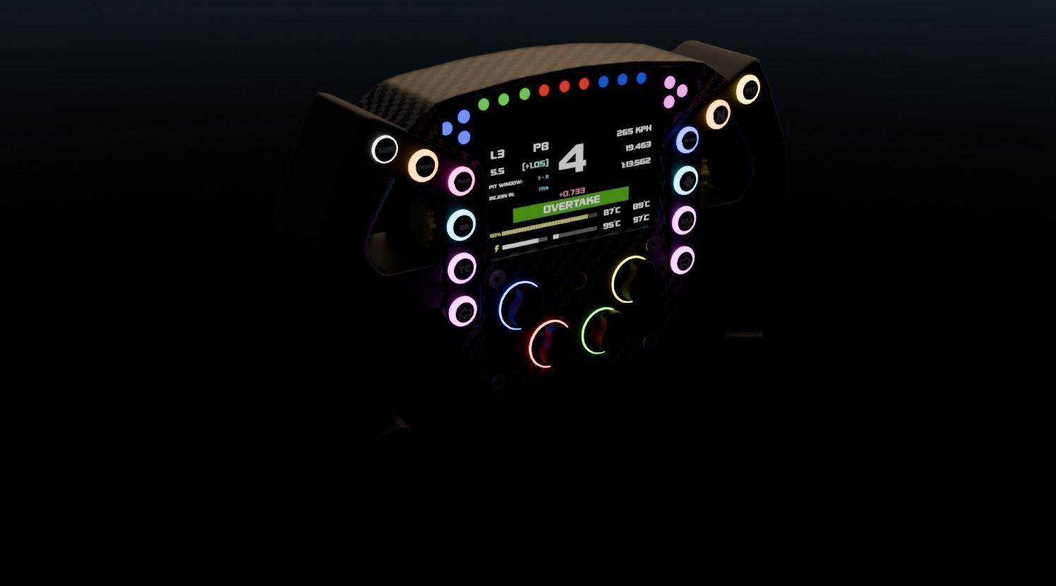 LMDH Steering wheel Low-poly 3D model_4