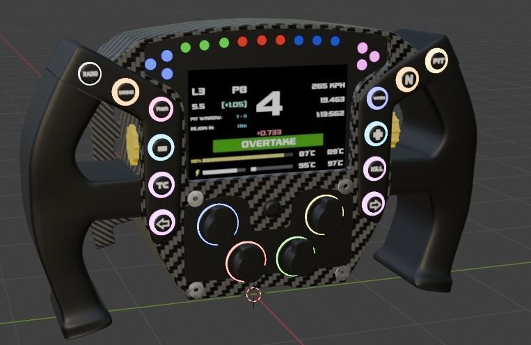 LMDH Steering wheel Low-poly 3D model_2