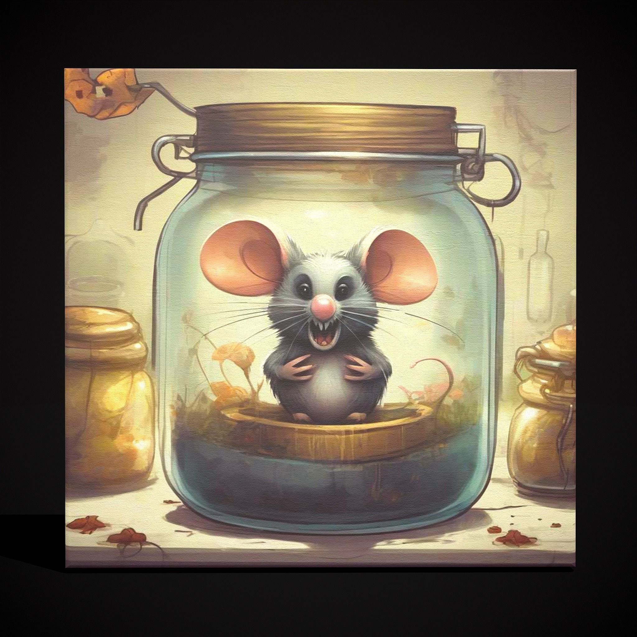 Mean Mouse in a Jar Painting Low-poly 3D model_3