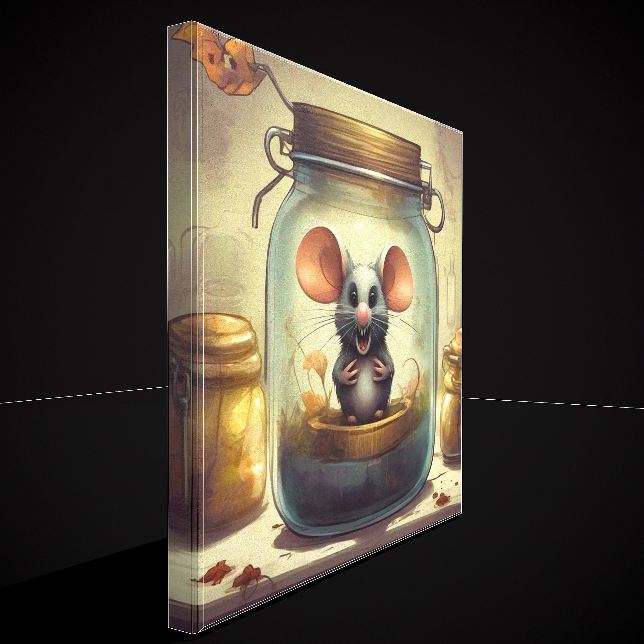 Mean Mouse in a Jar Painting Low-poly 3D model_6