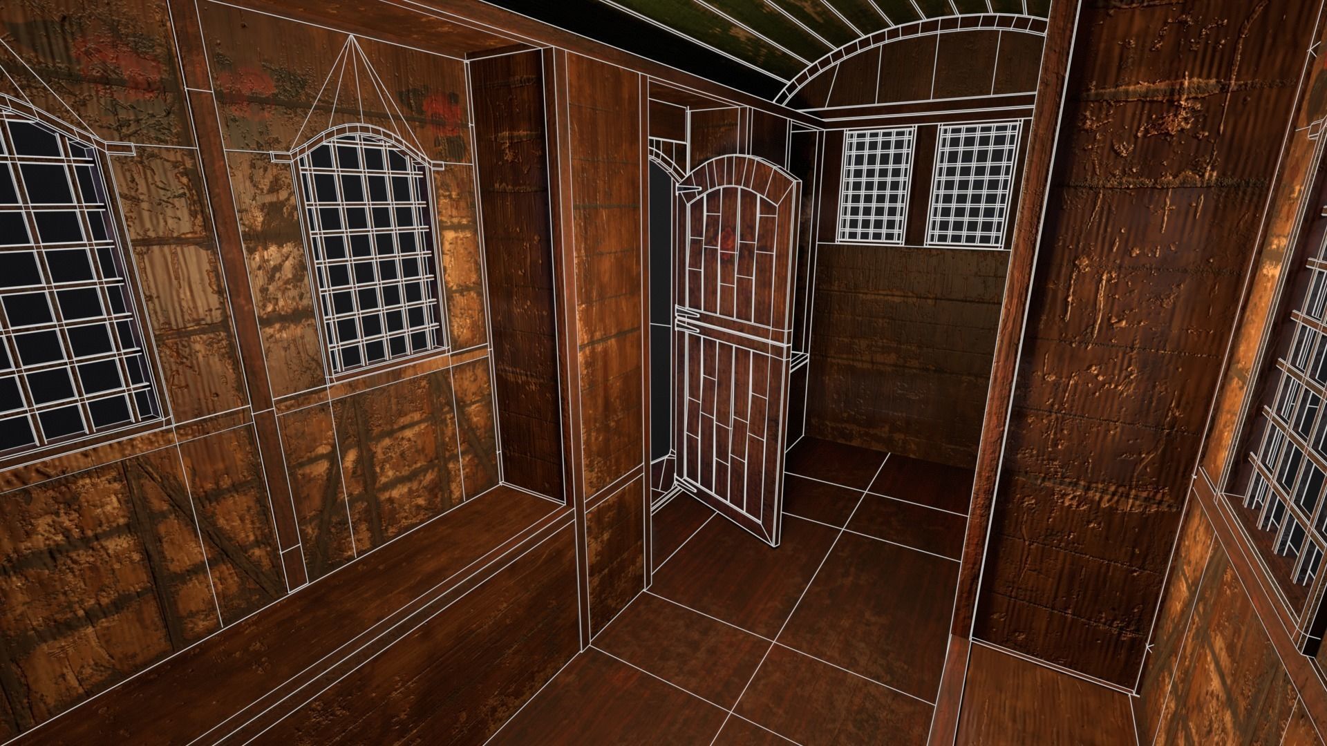 Medieval Wagon Low-poly 3D model_35