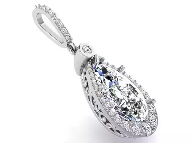 Pear Halo Pendant 2979
