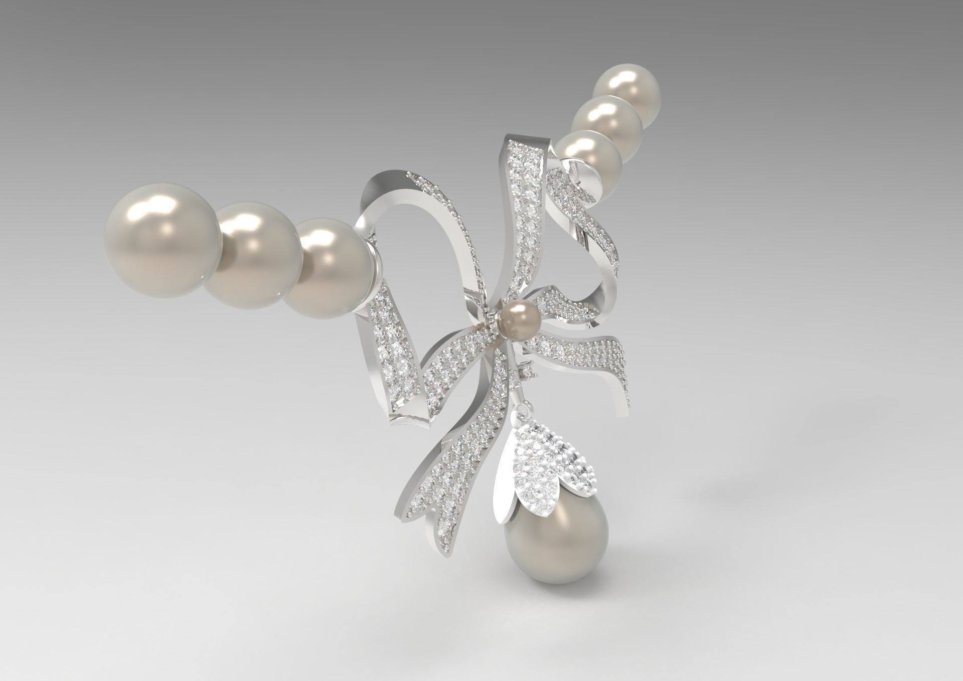 luxury woman pearl stl 3dm pendant pp0005 3D print model_1