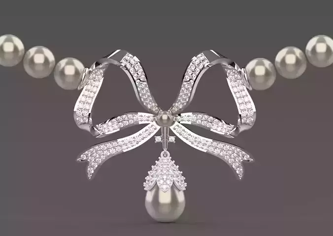 luxury woman pearl stl 3dm  pendant pp0005