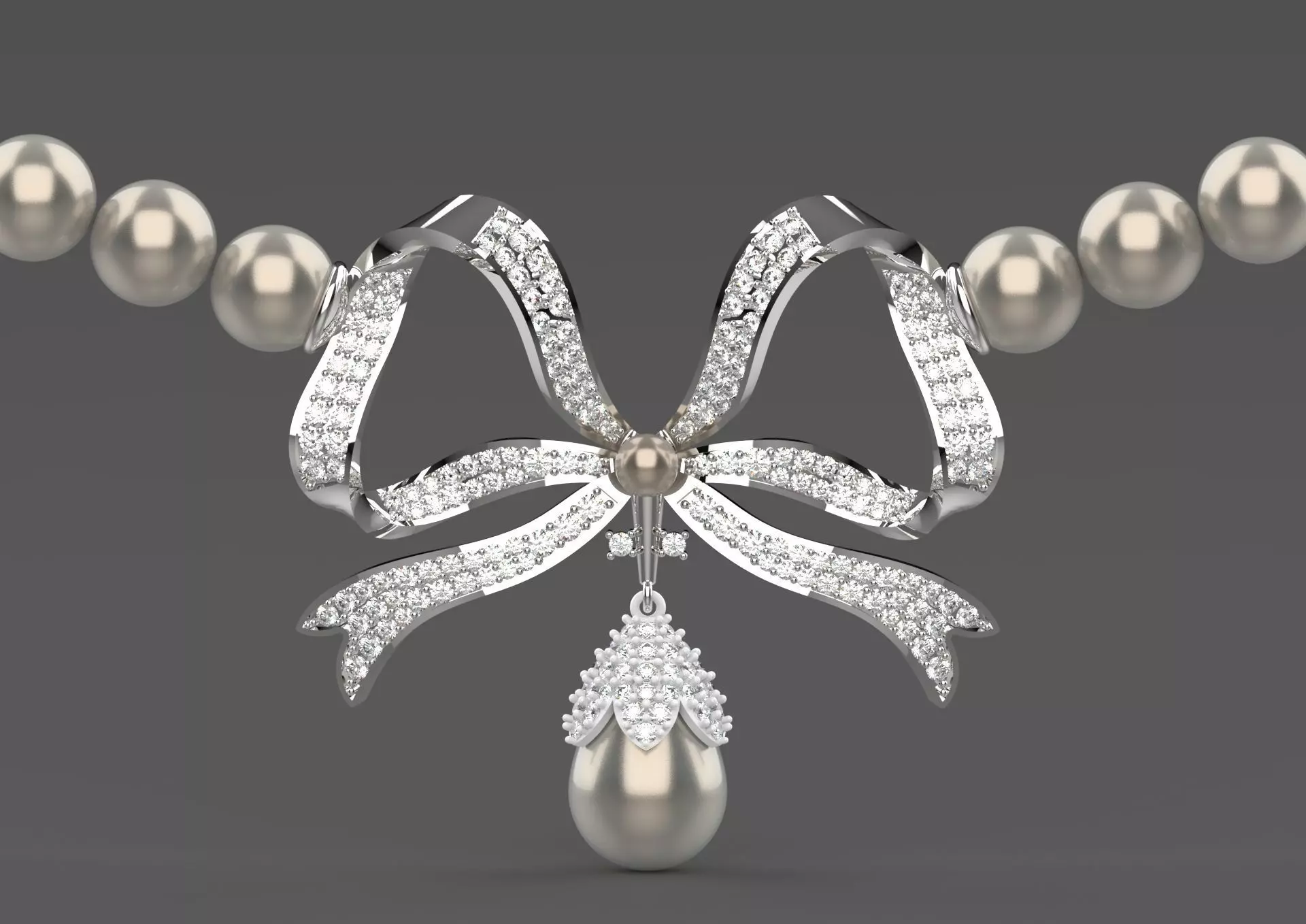 luxury woman pearl stl 3dm pendant pp0005 3D print model_0